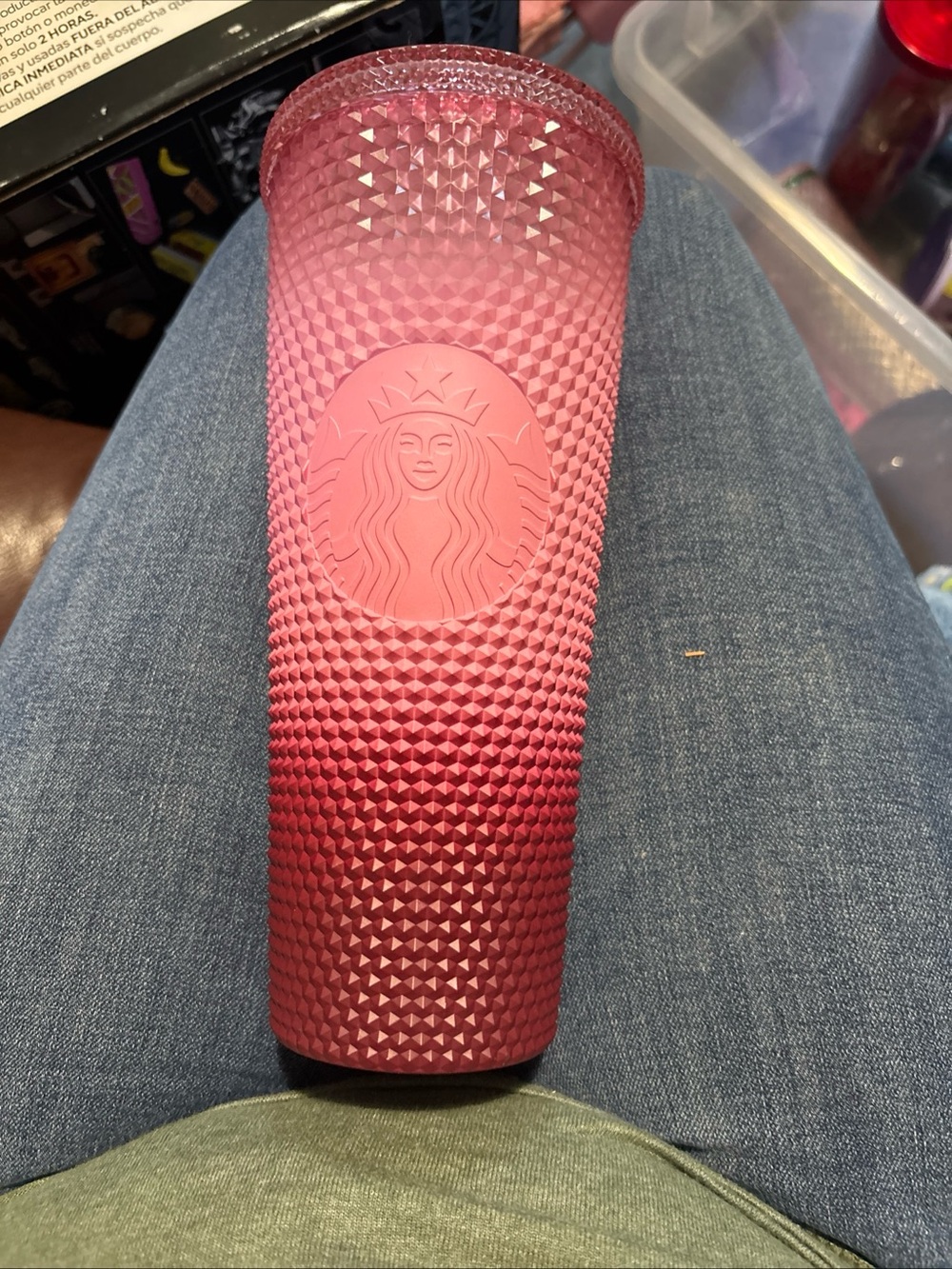 Starbucks Pink Studded Cold Cup Tumbler - Textured Travel Cup